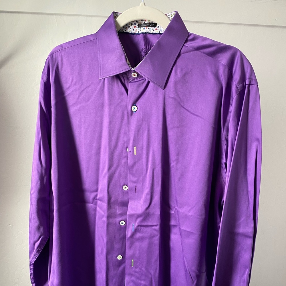 Silk Bugatchi Umo Purple Button Down: XL